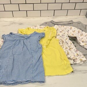 Set of 2T Tops Baby Toddler in Blue, Yellow, and Floral